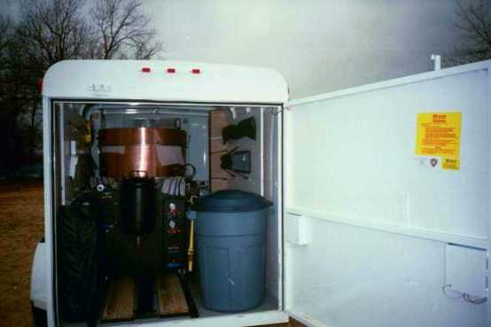 Ye Olde Kettle Cooker - Trailer Package, showing back door open